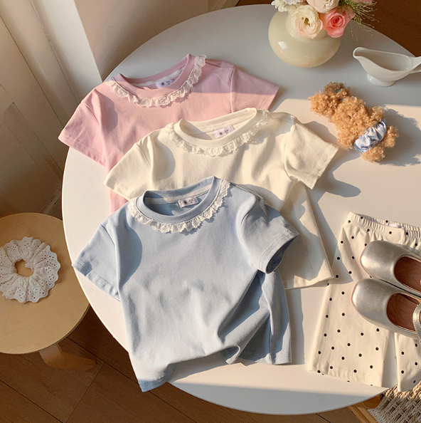 2026夏服新作韓国子供服　女の子　3色半袖ｔシャツ